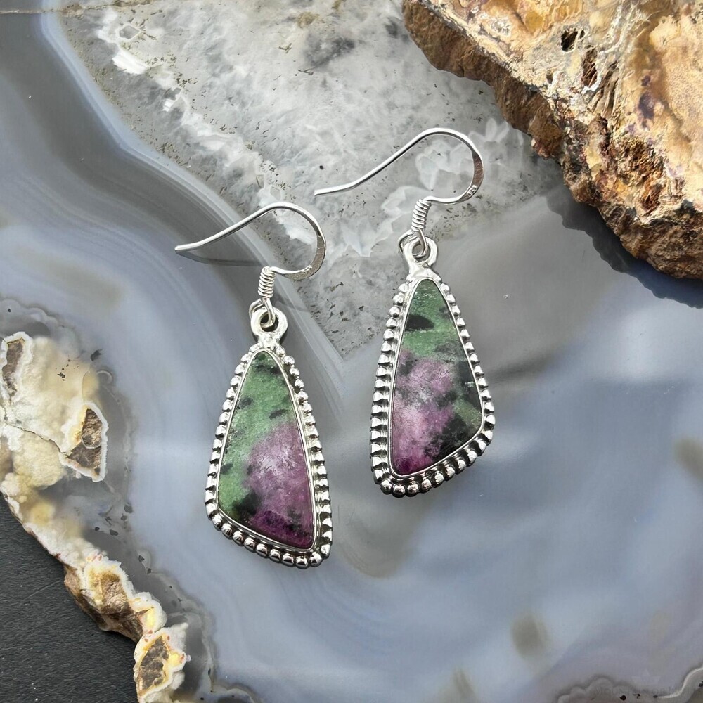 Sterling Southwestern Style Triangular Ruby Zoisi… - image 2